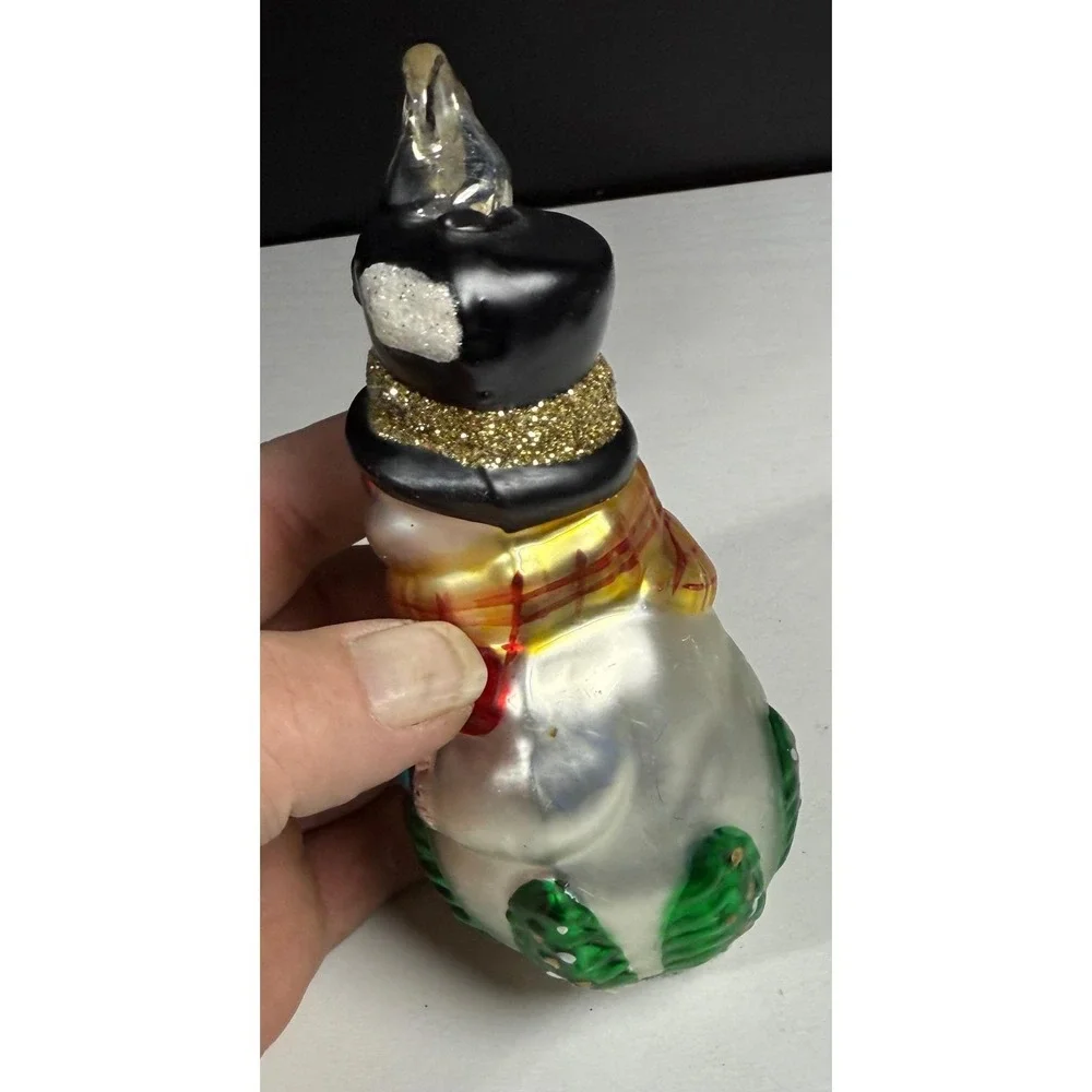 House Of Lloyd Simmering Heirlooms Blown Glass‎ Christmas Snowman Ornament